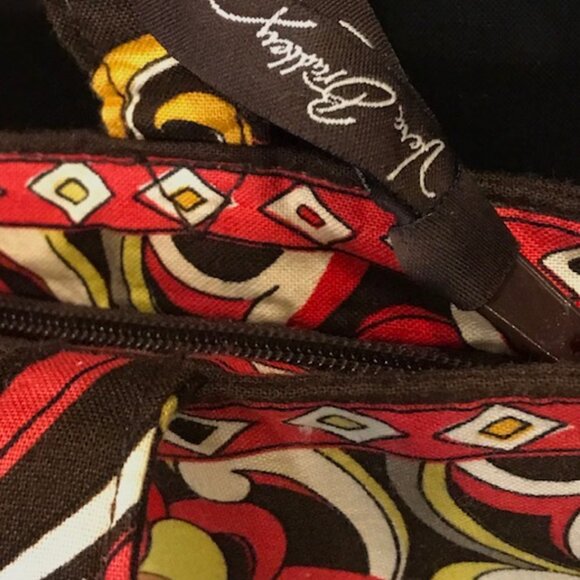 VERA BRADLEY PUCCINI 2008 RETIRED PATTERN PINK & BROWN QUILTED MCM-MOD HANDBAG - Picture 6 of 8